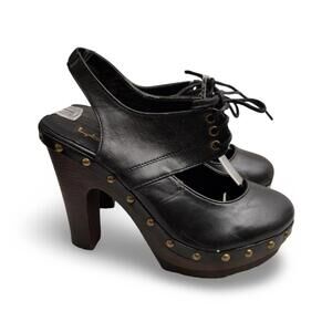 SOLD- Black/Brown Studded Heels, Women's 6